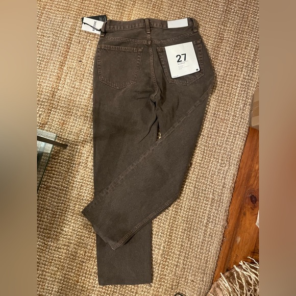 NWT Redone Washed Chocolate 70s Stove Pipe denim, size 27 - Picture 2 of 7